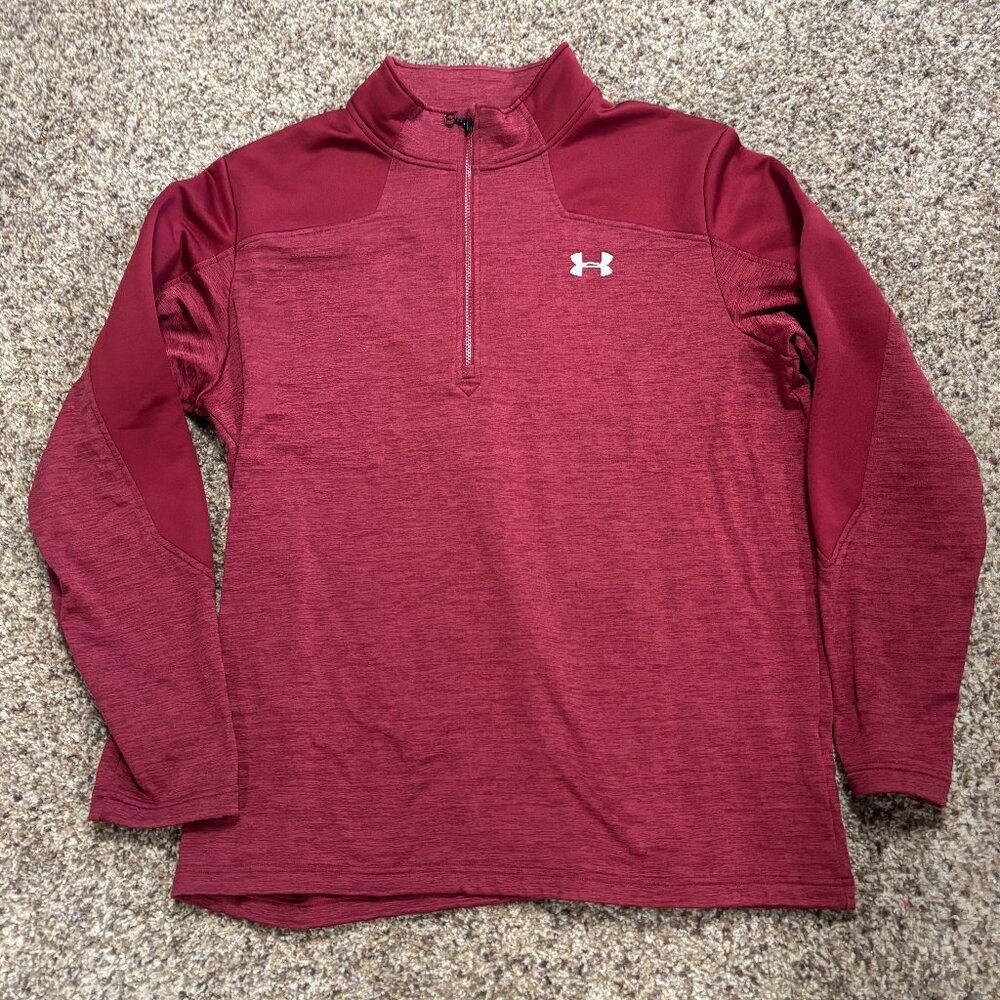 Under Armour 1/4 Zip Fleece - Color Maroon - Men's Size 2XL - Preowned 2197